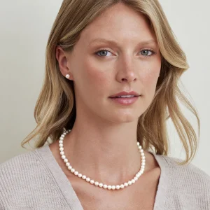 6.5-7.0mm Japanese Akoya White Pearl Necklace - AAA Quality