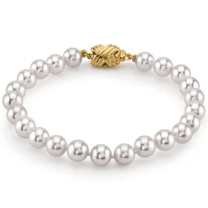 6.5-7.0mm Akoya White Pearl Bracelet - AAA Quality