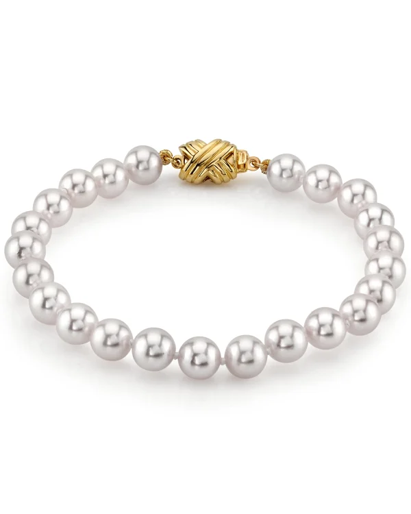 6.5-7.0mm Akoya White Pearl Bracelet - AAA Quality