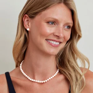 7.0-7.5mm Japanese Akoya White Pearl Necklace- AA+ Quality