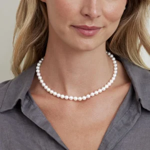 7.0-7.5mm Japanese Akoya White Pearl Necklace- AAA Quality