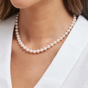 7.0-7.5mm Hanadama Akoya White Pearl Necklace