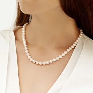 7.0-7.5mm Japanese Akoya White Pearl Necklace- AAA Quality