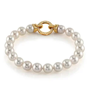7.5-8.0mm Hanadama Akoya White Pearl Bracelet