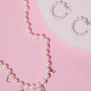 White Freshwater Cultured Pearl Hoop Reese Earrings
