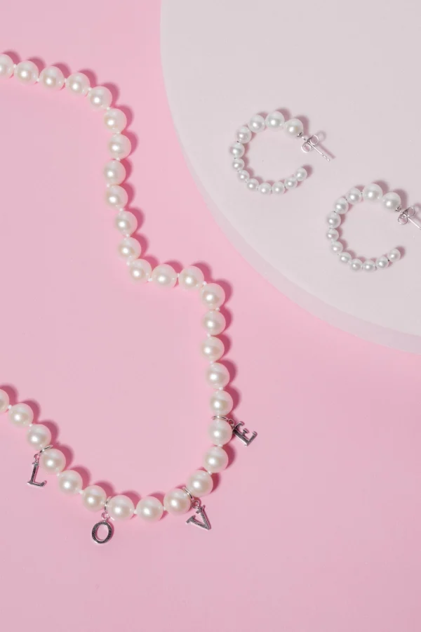 White Freshwater Cultured Pearl Hoop Reese Earrings