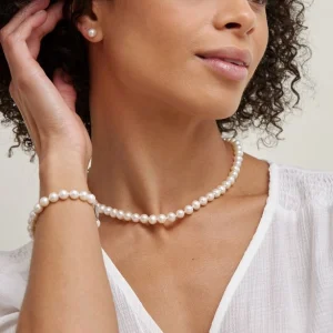 7.0-7.5mm Freshwater Pearl Necklace & Earrings