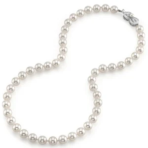 8.0-8.5mm Hanadama Akoya White Pearl Necklace