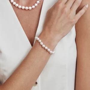 8.0-8.5mm Hanadama Akoya White Pearl Bracelet