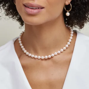 8.0-8.5mm Hanadama Akoya White Pearl Necklace