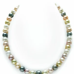 8-10mm South Sea & Freshwater Multicolor Pastel Pearl Necklace - AAA Quality