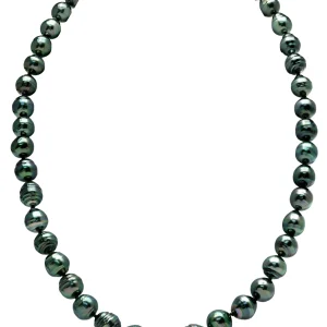 8-10mm Dark Tahitian South Sea Circle-Baroque Pearl Necklace