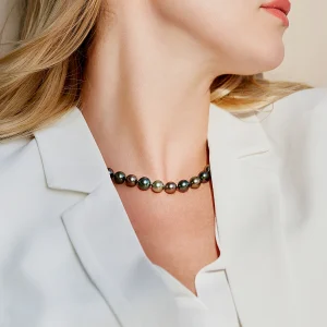 8-10mm Tahitian South Sea Multicolor Pearl Necklace - AAAA Quality