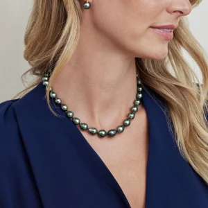 8-10mm Tahitian South Sea Drop Pearl Necklace - AAAA Quality