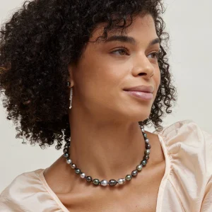 8-10mm Tahitian South Sea Multicolor Baroque Pearl Necklace