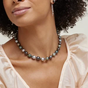 8-10mm Tahitian South Sea Multicolor Baroque Pearl Necklace