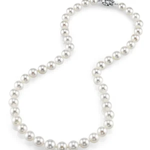 8-10mm Japanese Akoya White Pearl Necklace - AAA Quality