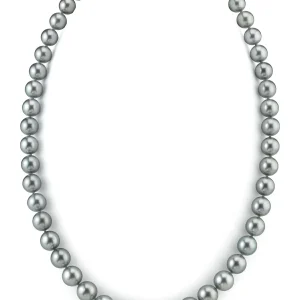 8-10mm Silver Tahitian South Sea Pearl Necklace - AAAA Quality
