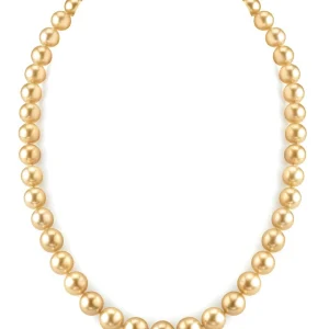 8-10mm Golden South Sea Pearl Necklace - AAAA Quality