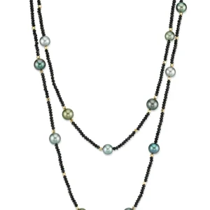 10-11mm Tahitian South Sea Multicolor Pearl & Gemstone Necklace