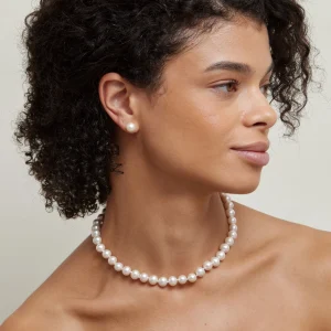 8.5-9.0mm Certified Hanadama Akoya Round Pearl Stud Earrings