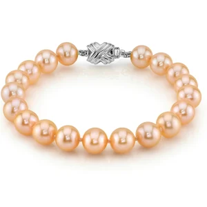 8.5-9.5mm Peach Freshwater Pearl Bracelet - AAAA Quality