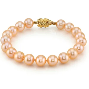 8.5-9.5mm Peach Freshwater Pearl Bracelet - AAA Quality
