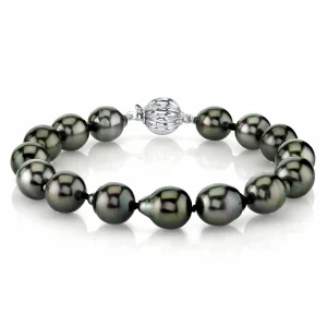 9-10mm Tahitian South Sea Pearl Drop Shape Bracelet - AAAA Quality