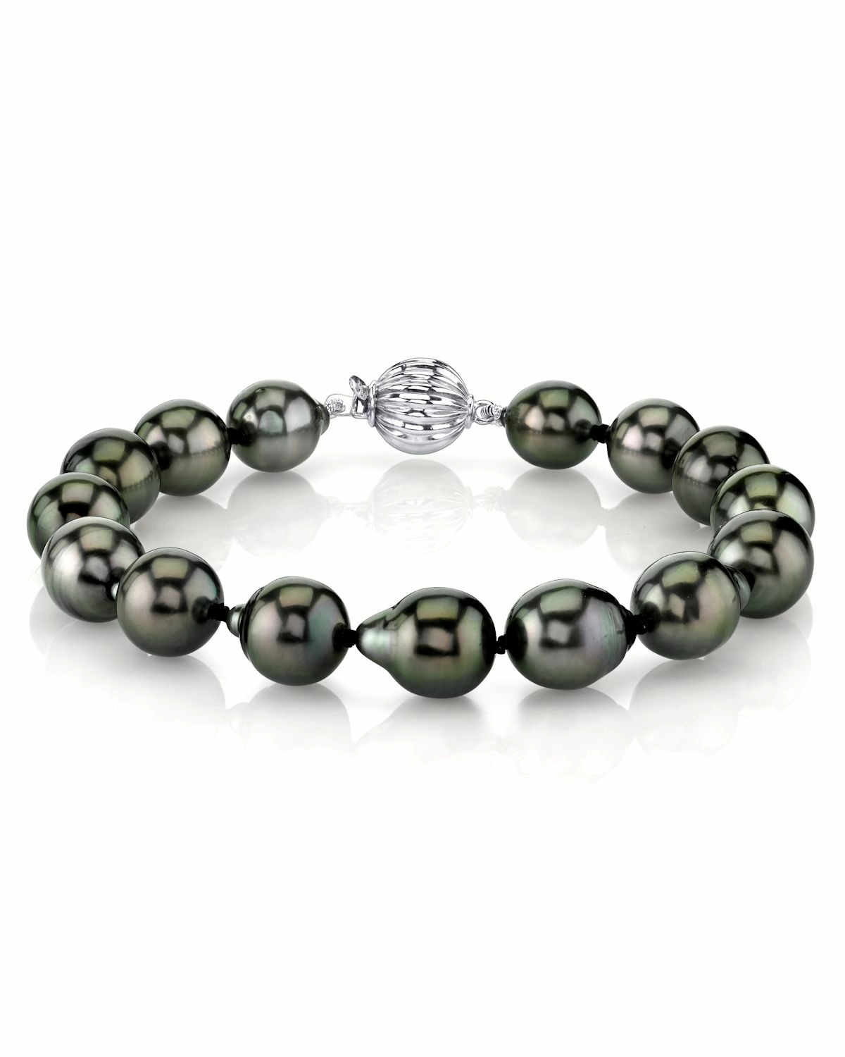 9-10mm Tahitian South Sea Pearl Drop Shape Bracelet - AAAA Quality