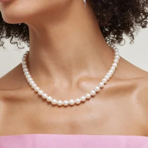 8.0-8.5mm White Freshwater Pearl Necklace - AAA Quality