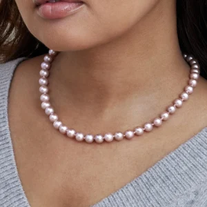 8.0-8.5mm Pink Freshwater Pearl Necklace - AAA Quality