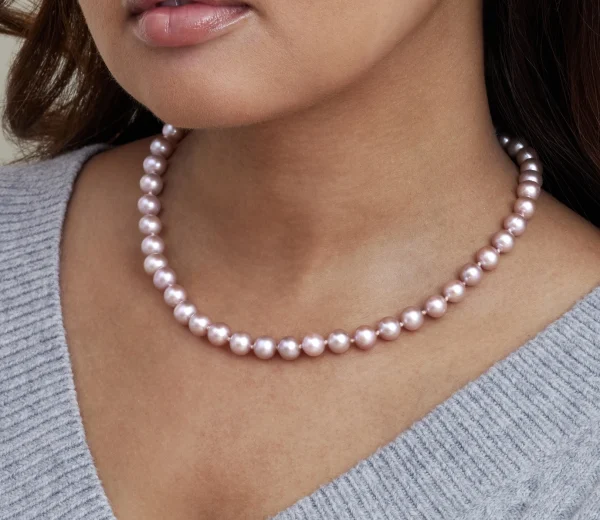 8.0-8.5mm Pink Freshwater Pearl Necklace - AAA Quality