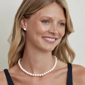 8.0-8.5mm Freshwater Pearl Necklace & Earrings