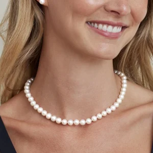 8.0-8.5mm White Freshwater Pearl Necklace - AAAA Quality