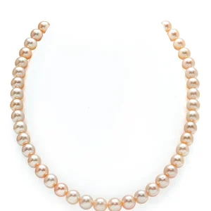 8.0-8.5mm Peach Freshwater Pearl Necklace - AAA Quality