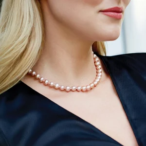 8.5-9.5mm Peach Freshwater Pearl Necklace - AAAA Quality