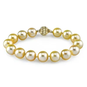 9-10mm Golden South Sea Pearl Bracelet
