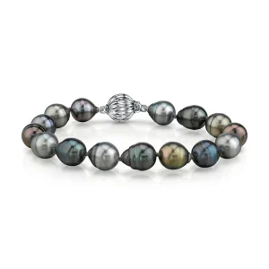 8-9mm Tahitian South Sea Multicolor Baroque Pearl Bracelet - AAA Quality