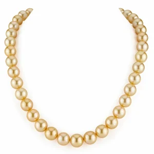 9-11mm Golden South Sea Pearl Necklace - AAA Quality