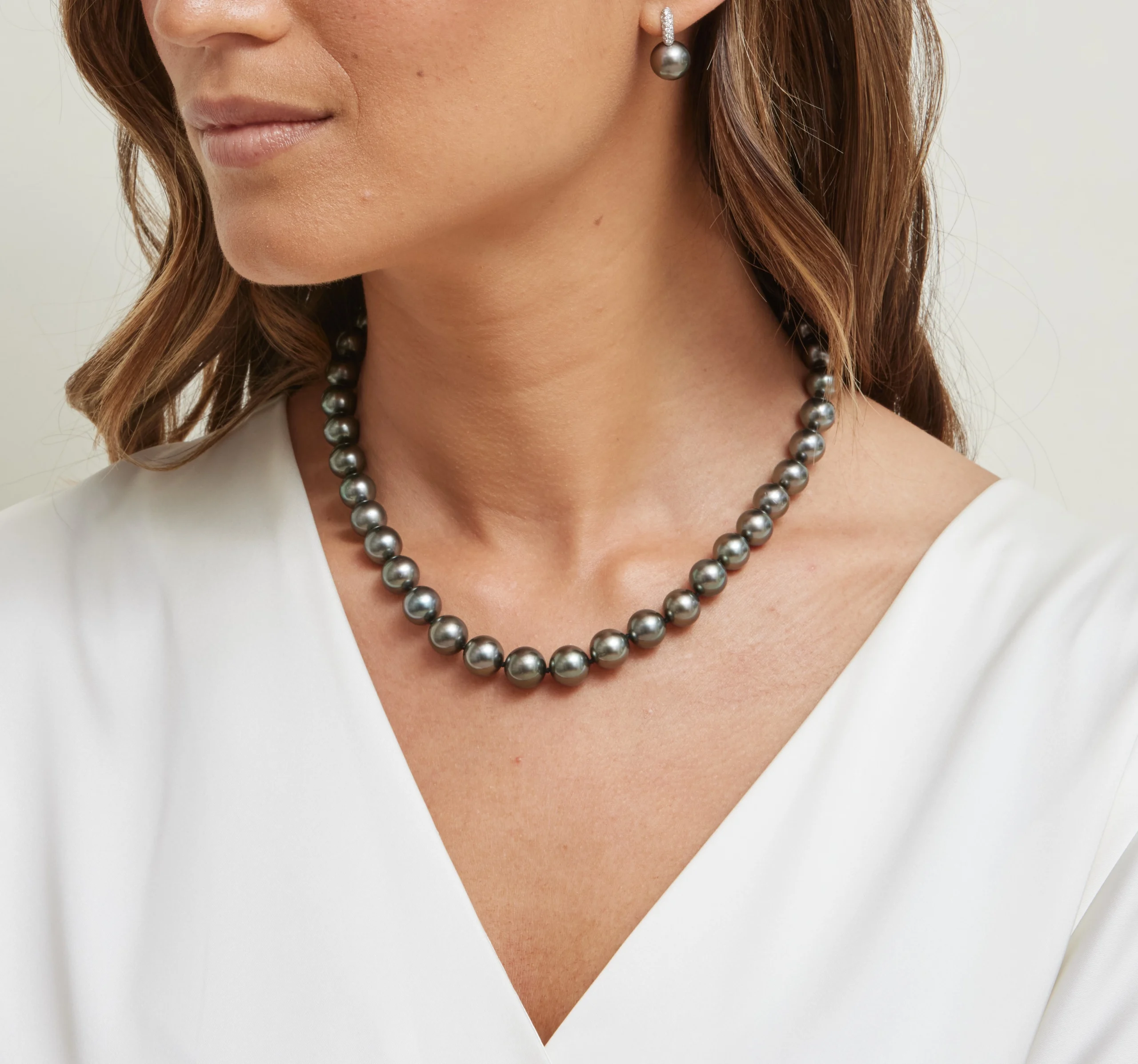 9-11.2mm Peacock Tahitian South Sea Pearl Necklace - PSL Certified