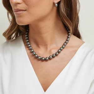 9-11.4mm Peacock Tahitian South Sea Pearl Necklace - PSL Certified