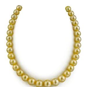 9-11mm Golden South Sea Pearl Necklace - AAAA Quality