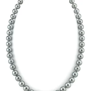 9-11mm Silver Tahitian South Sea Pearl Necklace - AAAA Quality