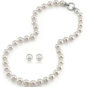 7.5-8.0mm Hanadama Pearl Necklace and Earring Set