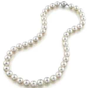9.5-10mm Japanese Akoya White Pearl Necklace- AA+ Quality