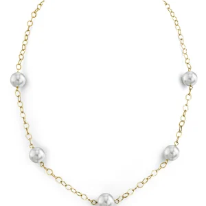 White South Sea Round Pearl Tincup Necklace