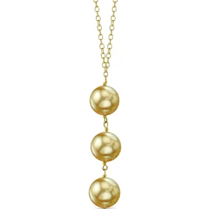 Golden South Sea Pearl Triple Drop Pearl Pendant