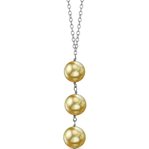 Golden South Sea Pearl Triple Drop Pearl Pendant
