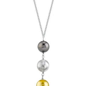 South Sea Multicolor Pearl Triple Drop Pearl Pendant