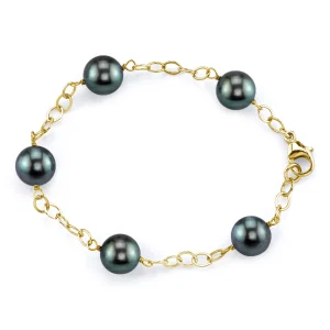 9-10mm Tahitian South Sea Pearl Tincup Bracelet